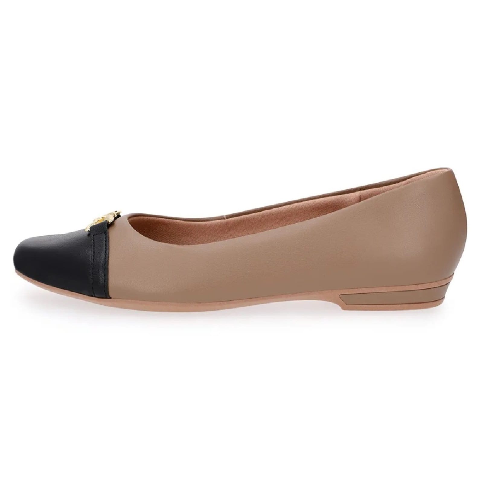 Vista principal Sapatilha Usaflex Couro Conforto e Sofisticação Bege Usaflex cinza