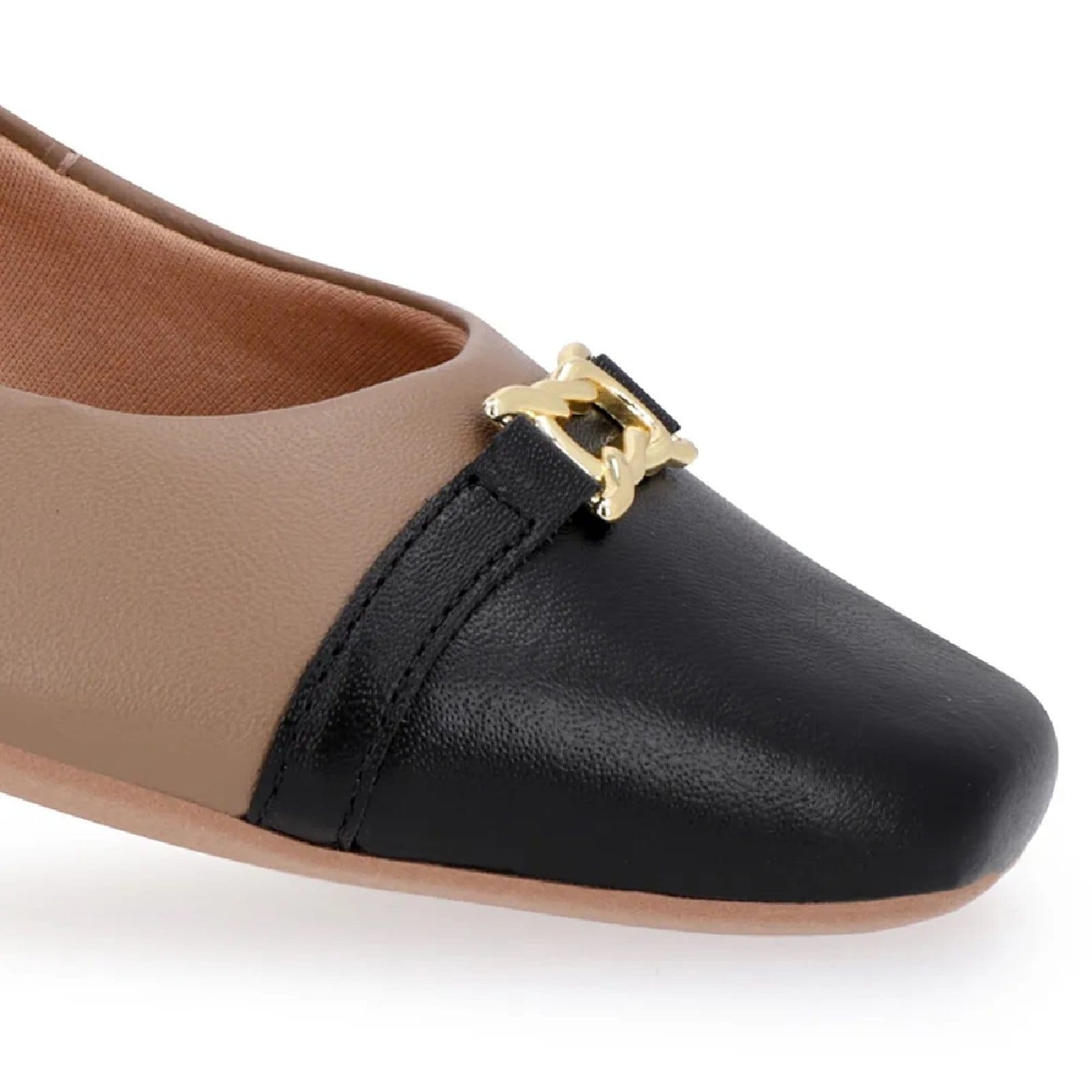 Vista 2 Sapatilha Usaflex Couro Conforto e Sofisticação Bege Usaflex cinza