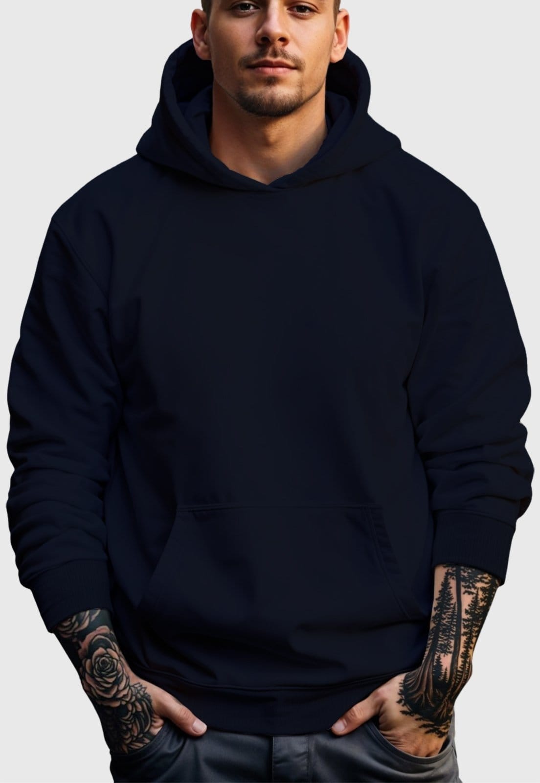 Moletom Canguru Masculino Flanelado Com Capuz Marinho