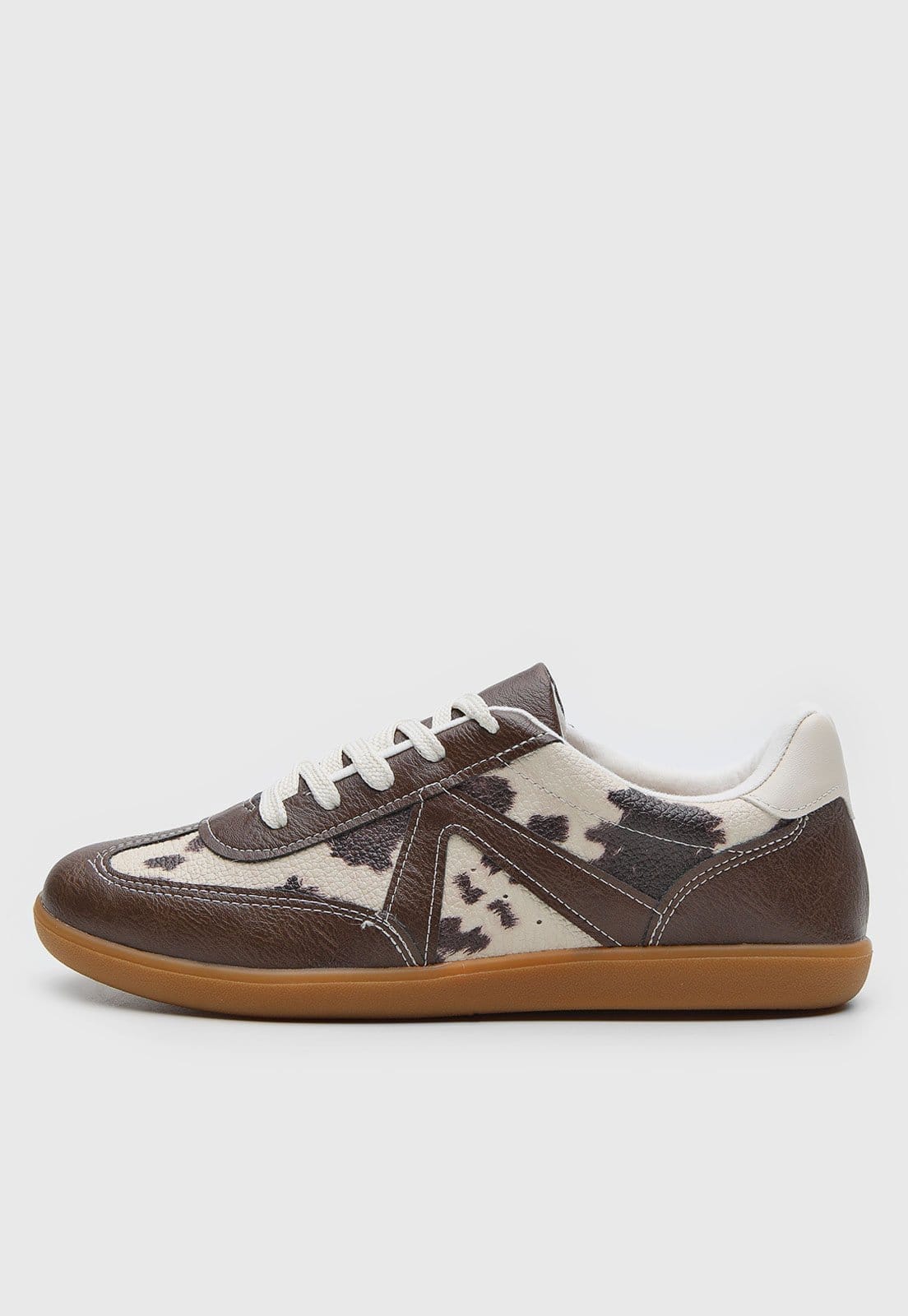 Tênis Feminino Vizzano Animal Print Marrom e Off-White
