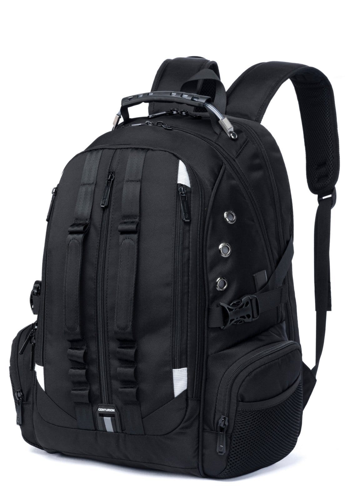 Vista 2 Mochila Espaçosa Notebook Resistente Saída USB Faculdade Centurion preto