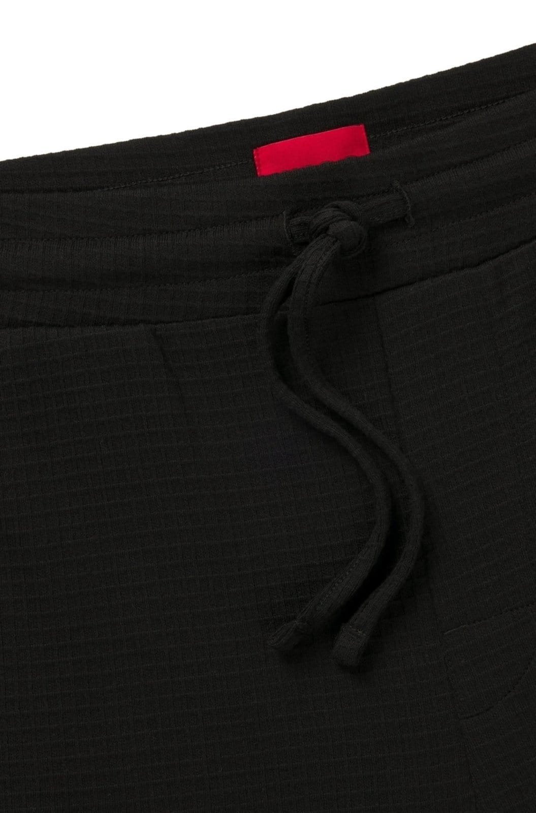 Vista 2 Shorts De Pijama Estruturados Em Waffle Com Logo Bordado HUGO preto