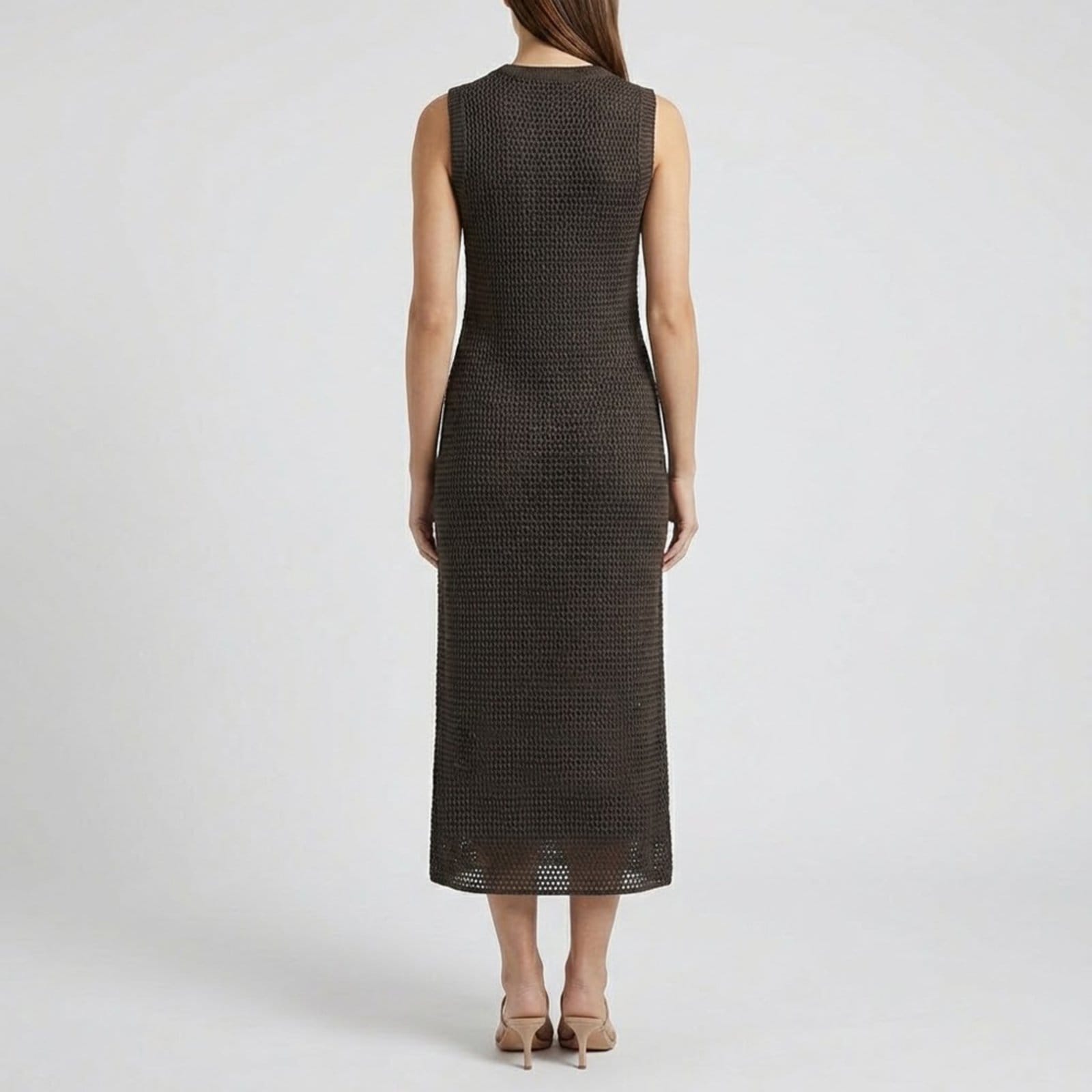 Vista 2 Vestido Dudalina Texturizado Ou26 Feminino Dudalina marrom