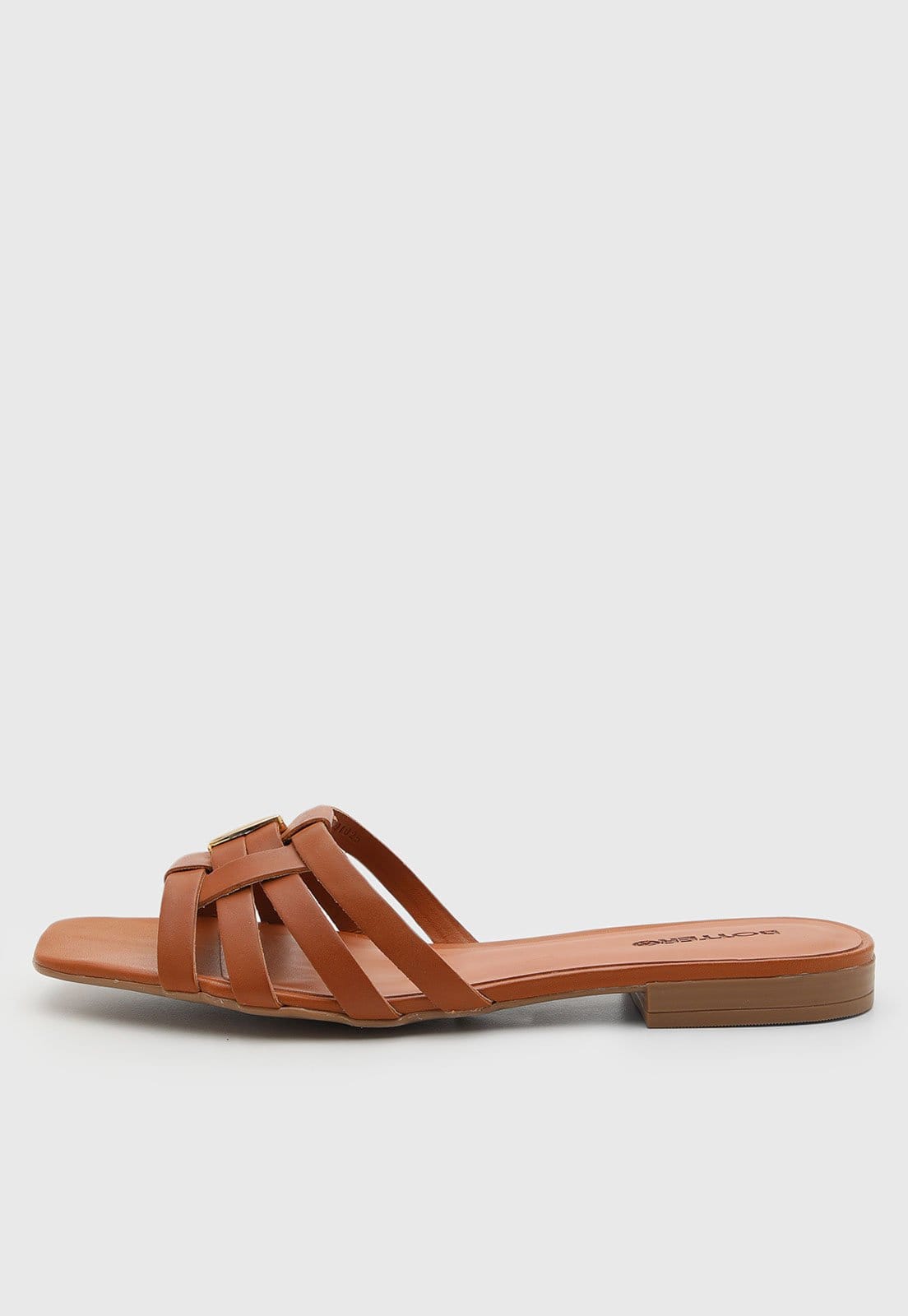 Vista principal Rasteira Feminina Bottero Tiras Entrelaçadas Bottero caramelo