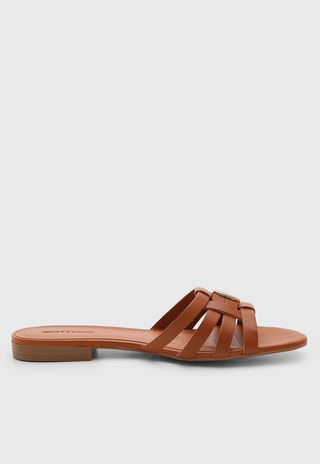 Vista 2 Rasteira Feminina Bottero Tiras Entrelaçadas Bottero caramelo