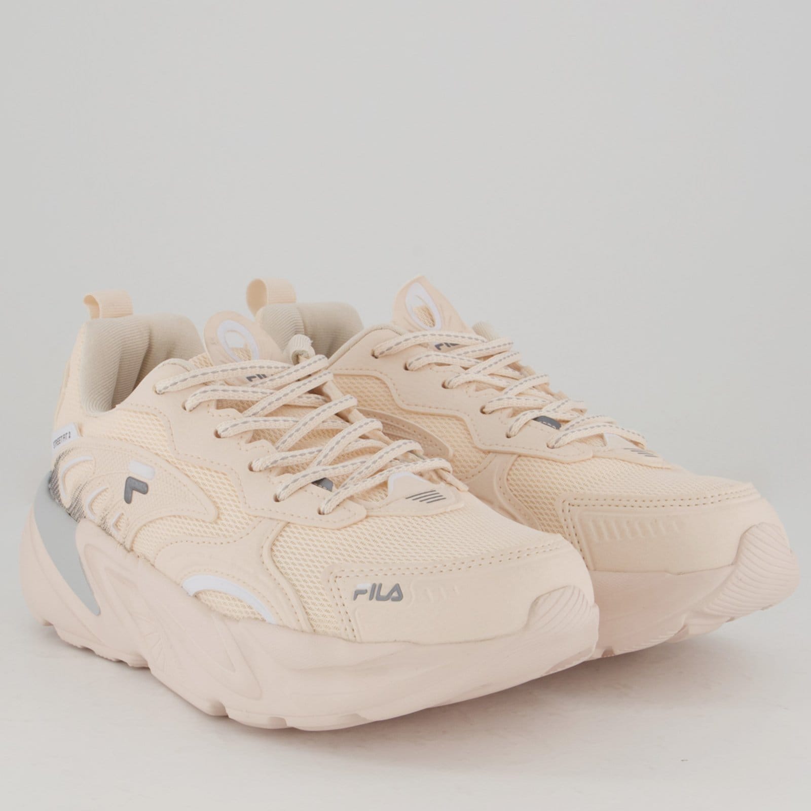 Vista 2 Tênis Fila Street Fit 2 Feminino Rose e Cinza Fila rosa rose