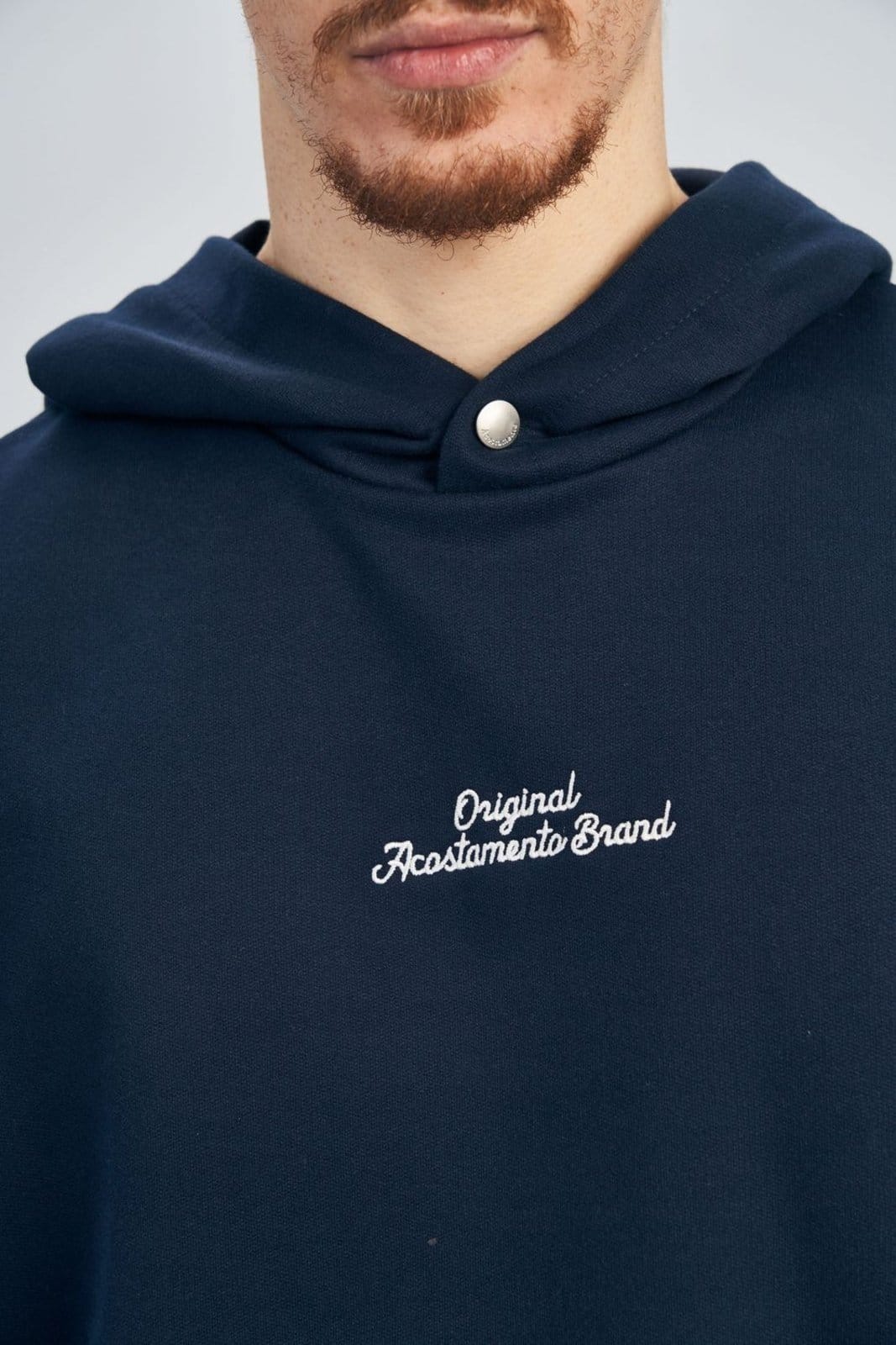 Vista 2 Blusão Moletom Botão Masculino Acostamento ACOSTAMENTO MASCULINO azul marinho
