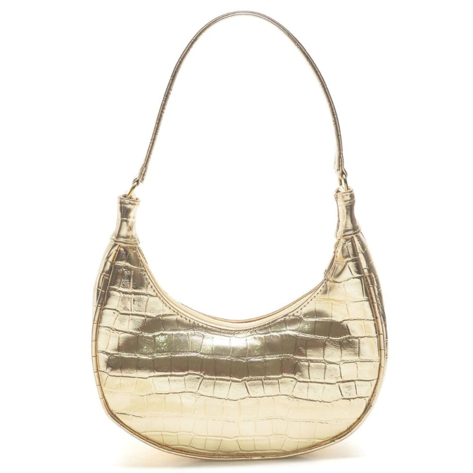 Vista principal Bolsa Feminina Anna Andrade Bolsa Pequena Meia Lua Tiracolo De Ombro Moda Festa Anna Andrade dourado