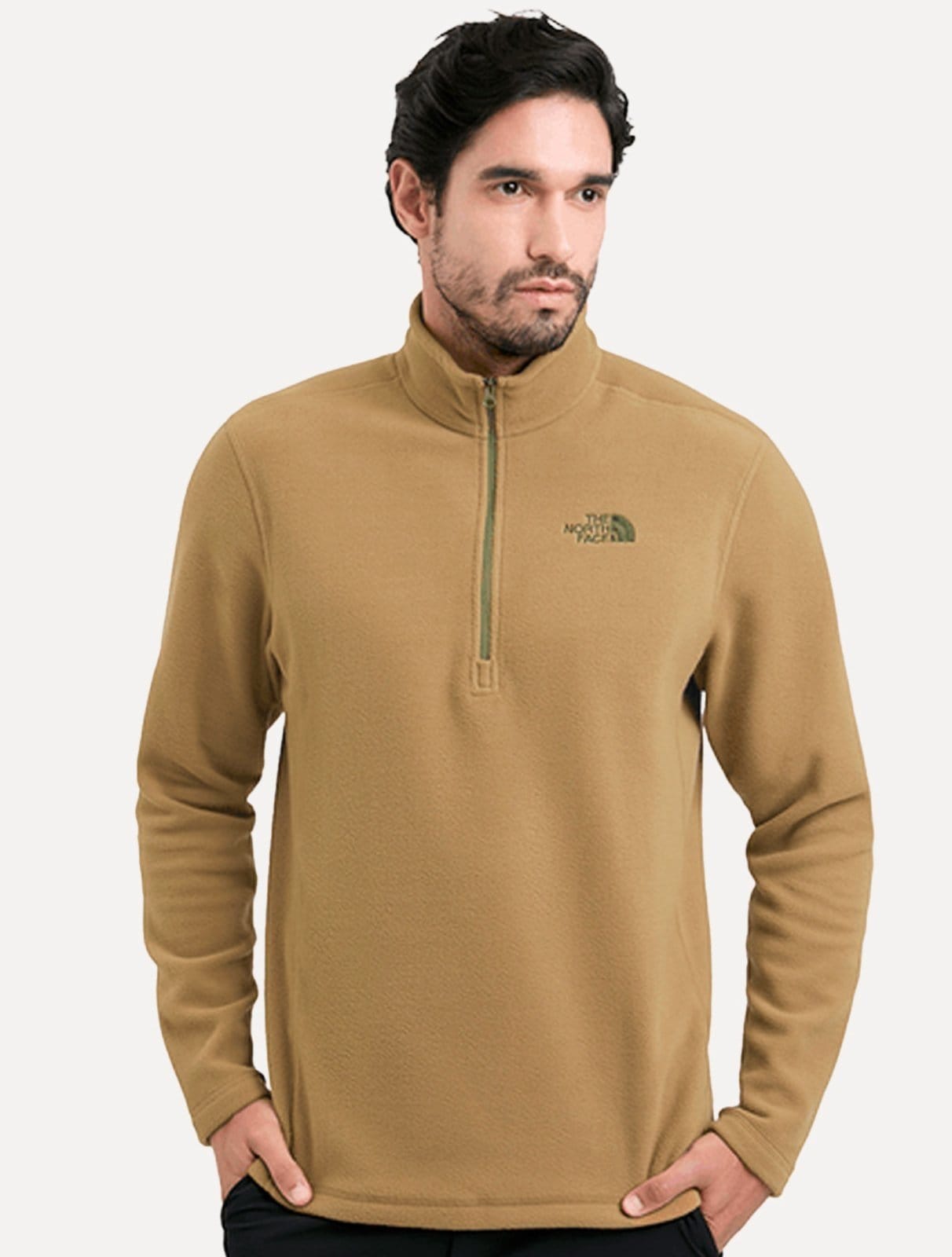 Blusa The North Face Fleece TKA 100 Glacier 1/4 Zip Dark Logo