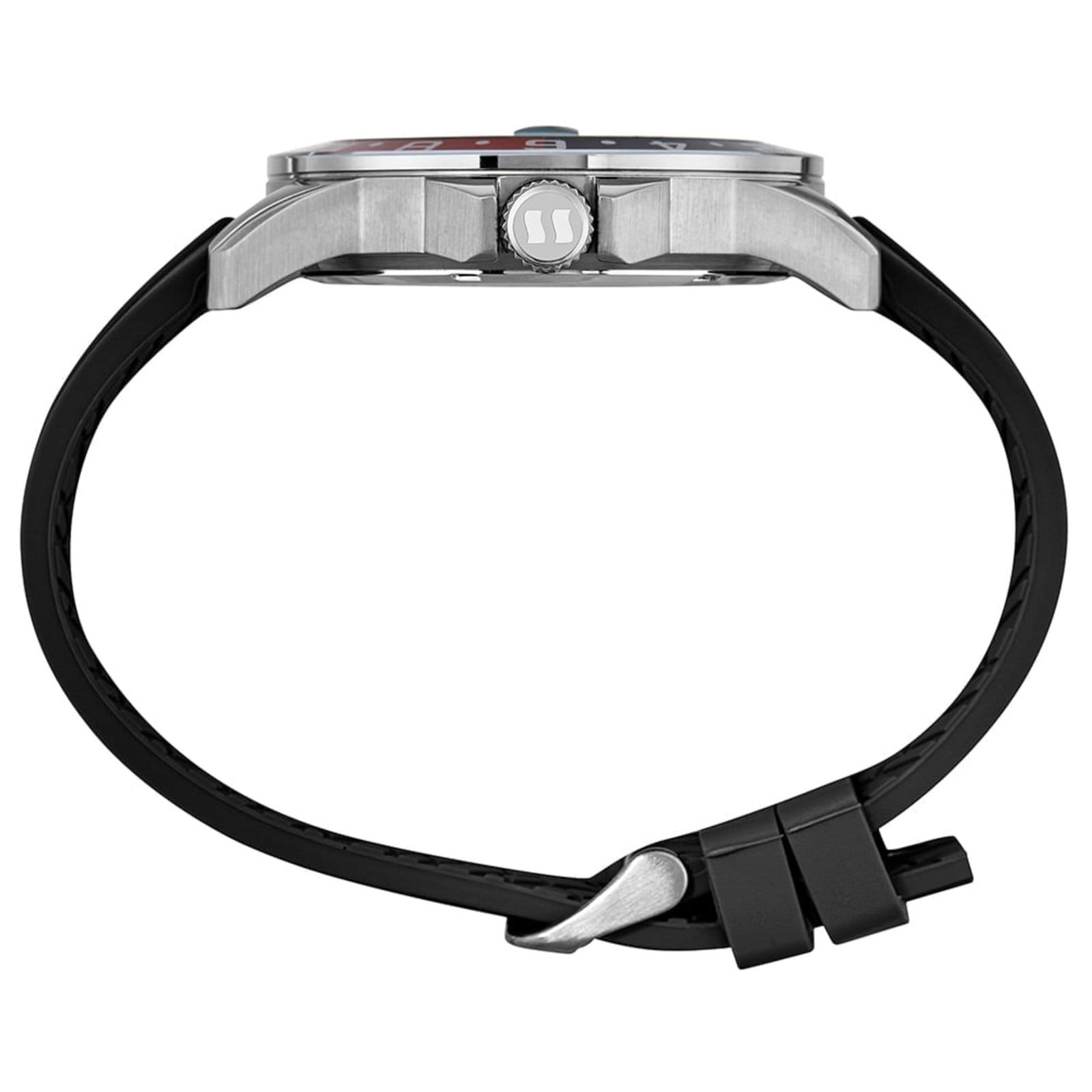 Vista 2 Relógio Masculino Com Calendário Silicone Prata Seculus preto