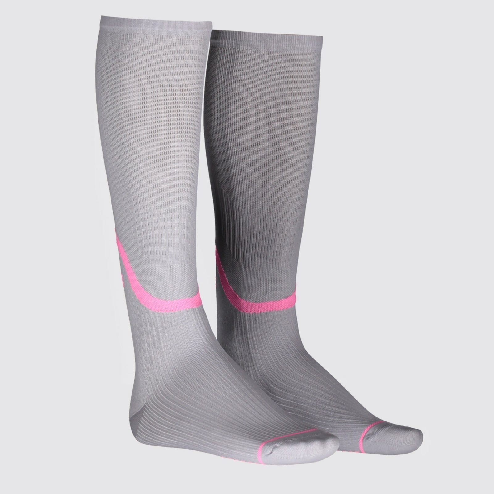 Vista principal Meia Selene 3/4 Compressão Feminina Cinza e Rosa SELENE cinza rosa