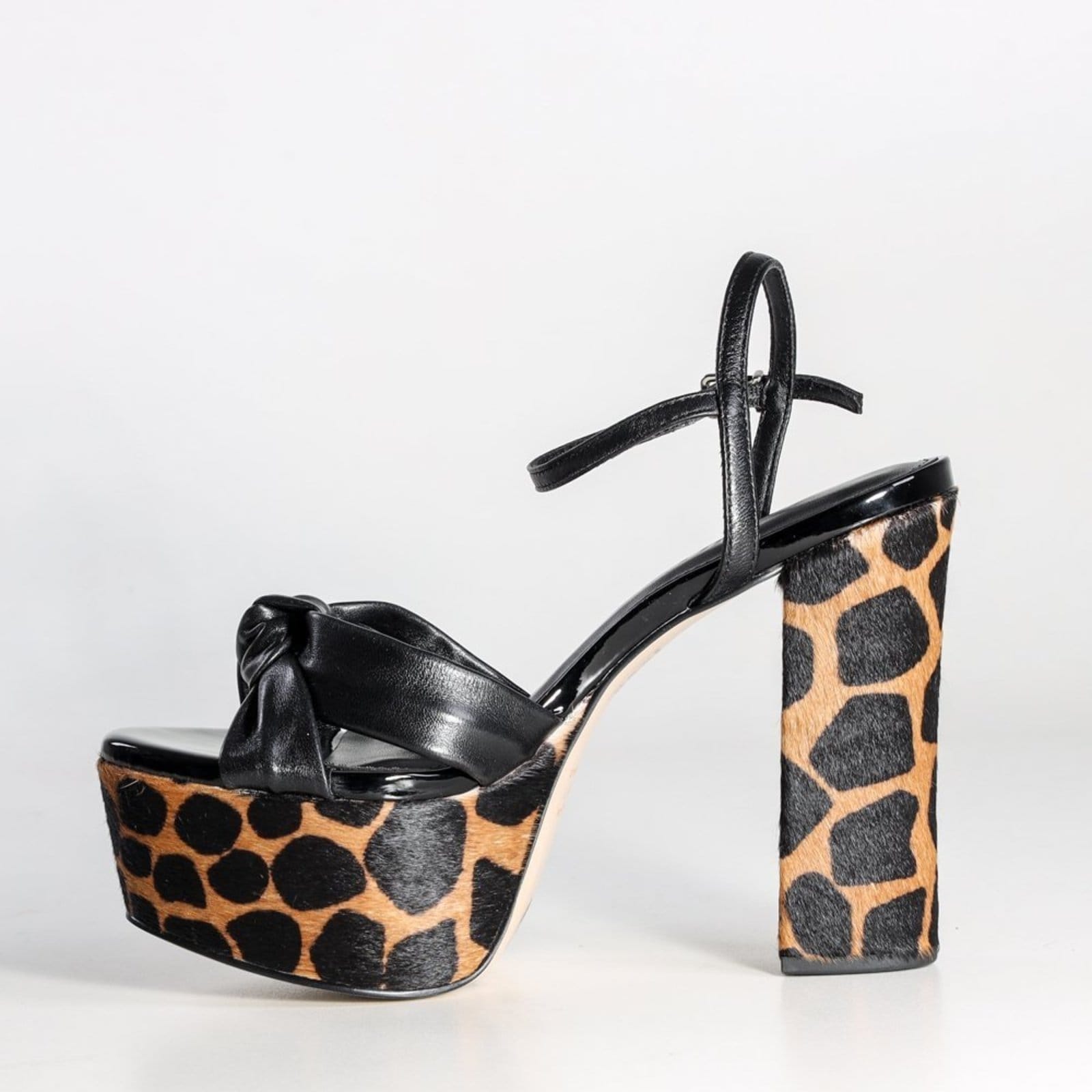 Vista 2 Sandália Feminina Verniz Zariff Animal Print Casual Zariff Zariff preto