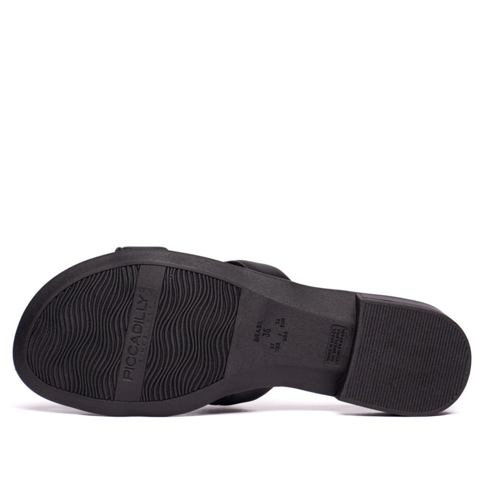 Vista 2 Tamanco Feminino Piccadilly Wide Fit Salto Baixo Piccadilly preto