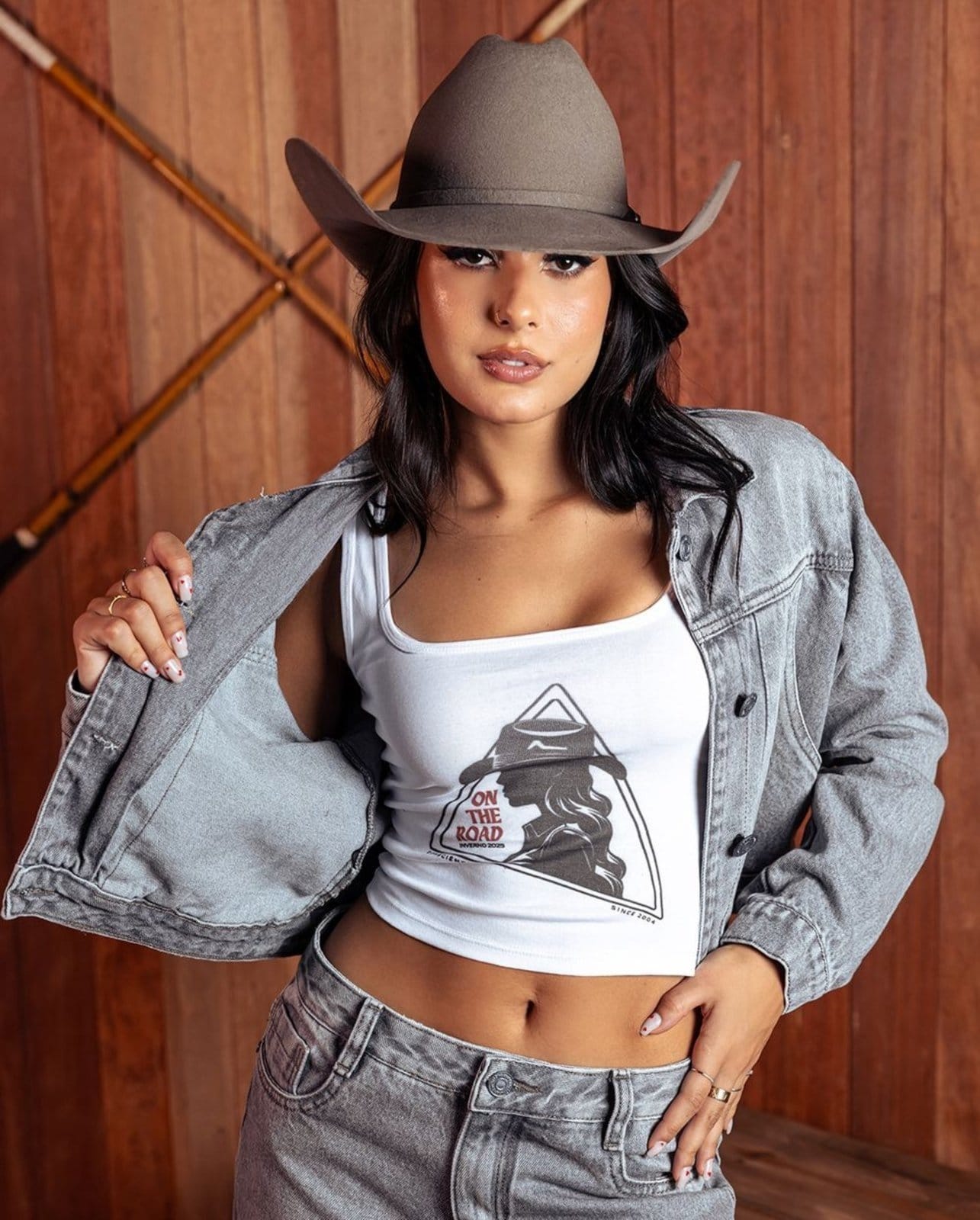 Jaqueta Jeans Cropped Feminina 24675