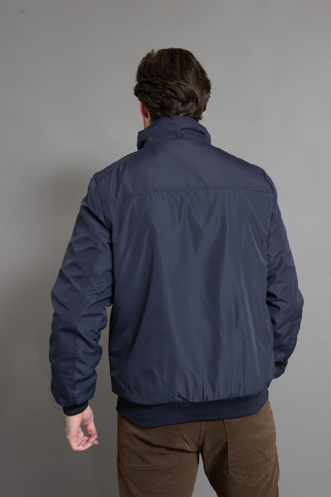 Vista 2 Jaqueta Bomber Masculina com Recortes Dialogo Jeans Marinho Dialogo Jeans azul/azul marinho