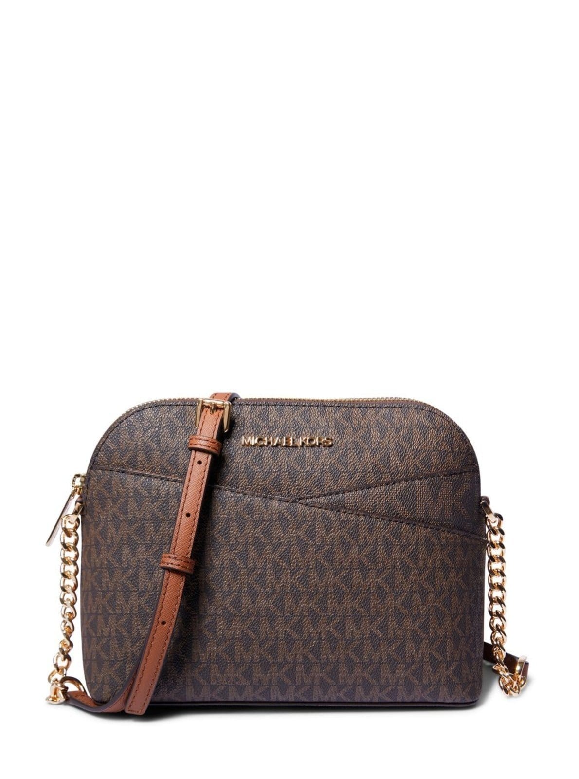 Vista principal Bolsa Transversal Jet Set Logo Pequena 35F1gtvc6b200 Michael Kors marrom