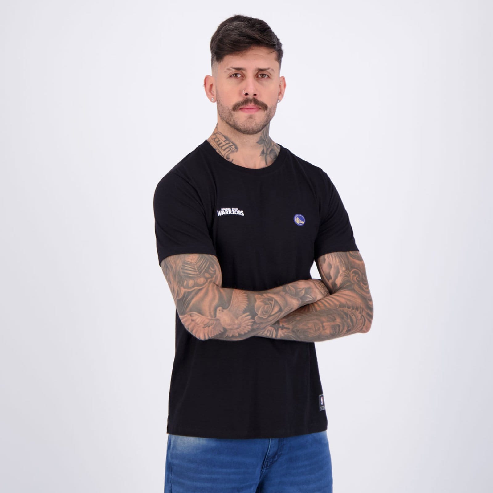 Vista 2 Camiseta NBA Golden State Warriors New Look Preta NBA preto