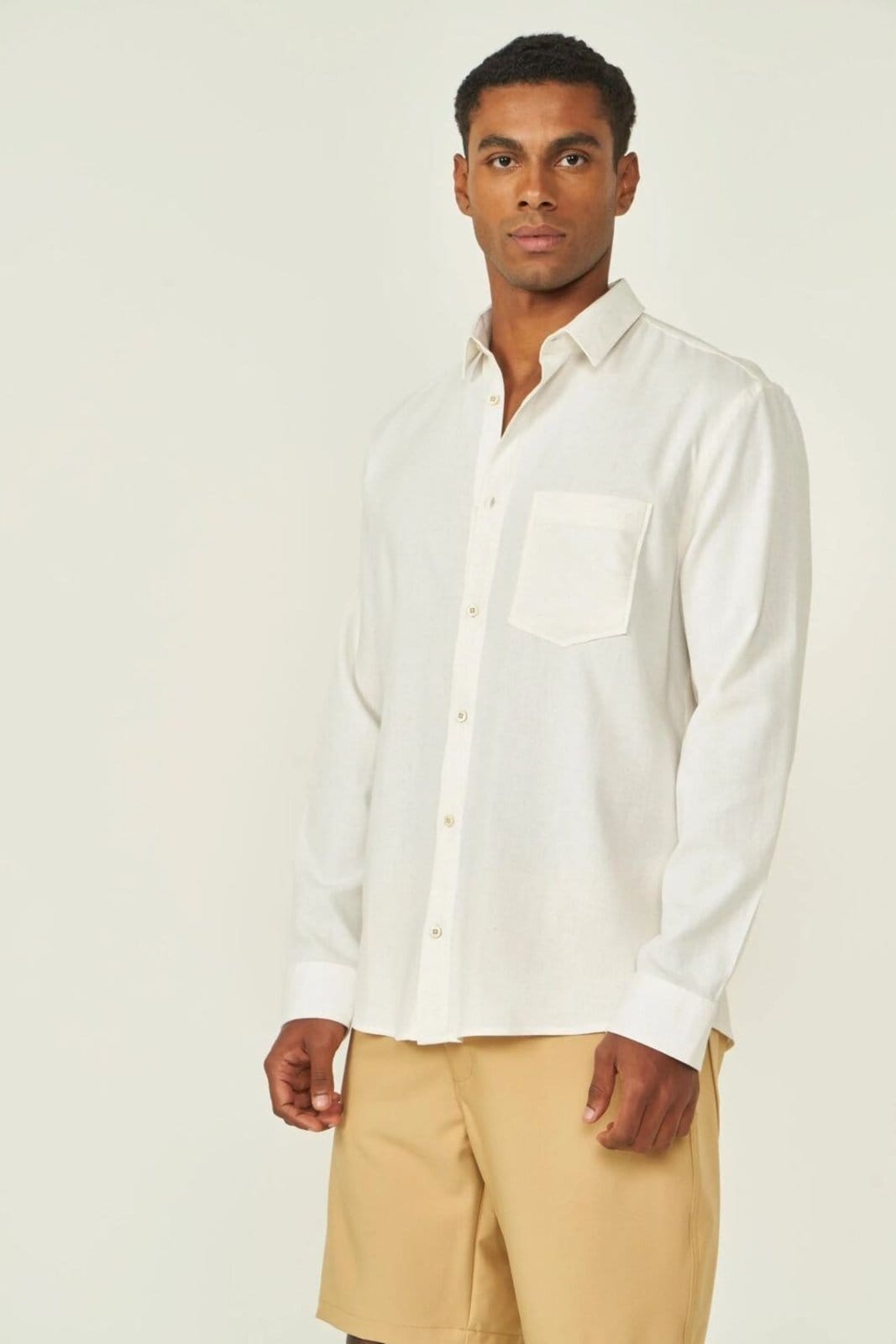 Vista principal Camisa Linho Riviera Colcci Off Shell Colcci branco