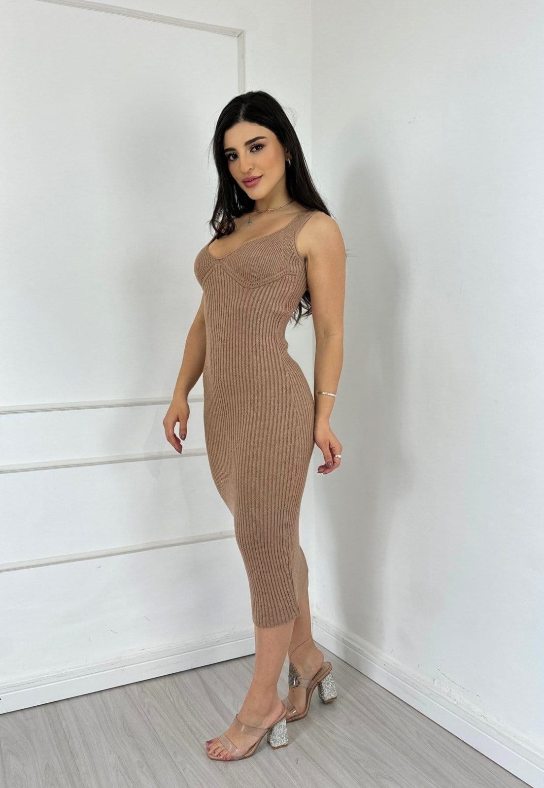 Vestido Tubinho Midi Tricot Karle