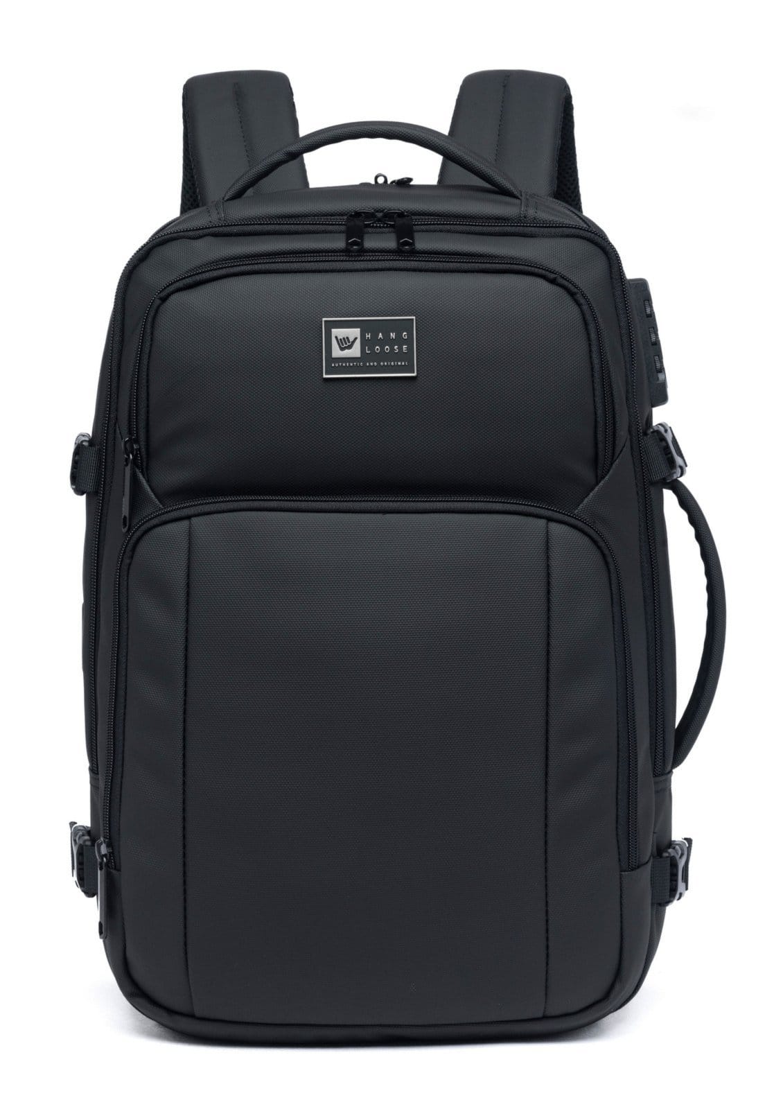 Vista principal Mochila Executiva Para Notebook Masculina Hang Loose Reforçada Trabalho Hang Loose preto