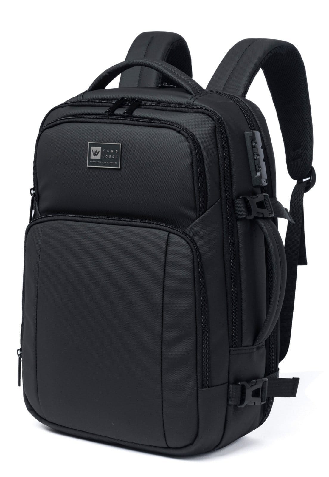 Vista 2 Mochila Executiva Para Notebook Masculina Hang Loose Reforçada Trabalho Hang Loose preto