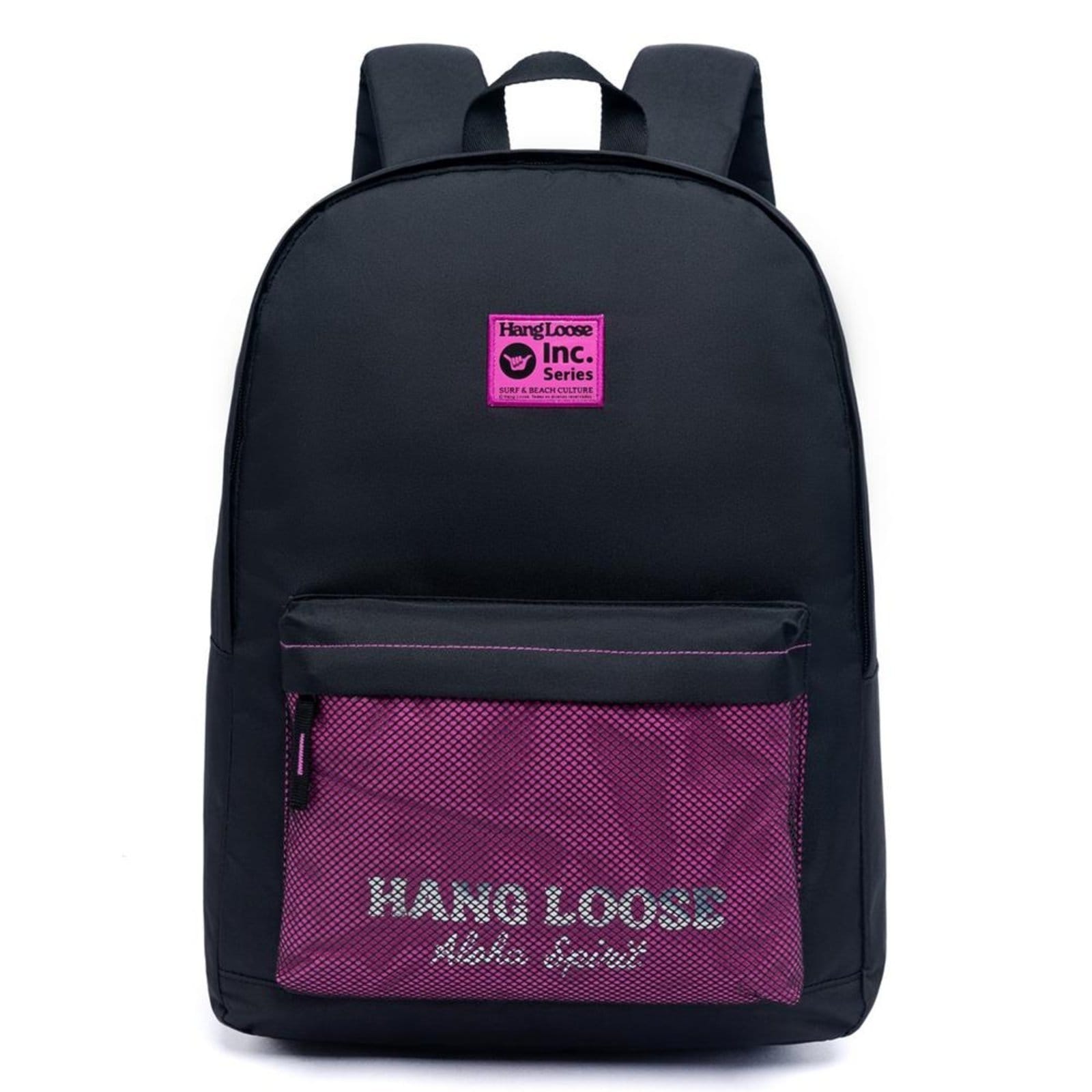 Vista principal Mochila Hang Loose Mesh 18L SM25 Preto/Rosa Hang Loose preto rosa