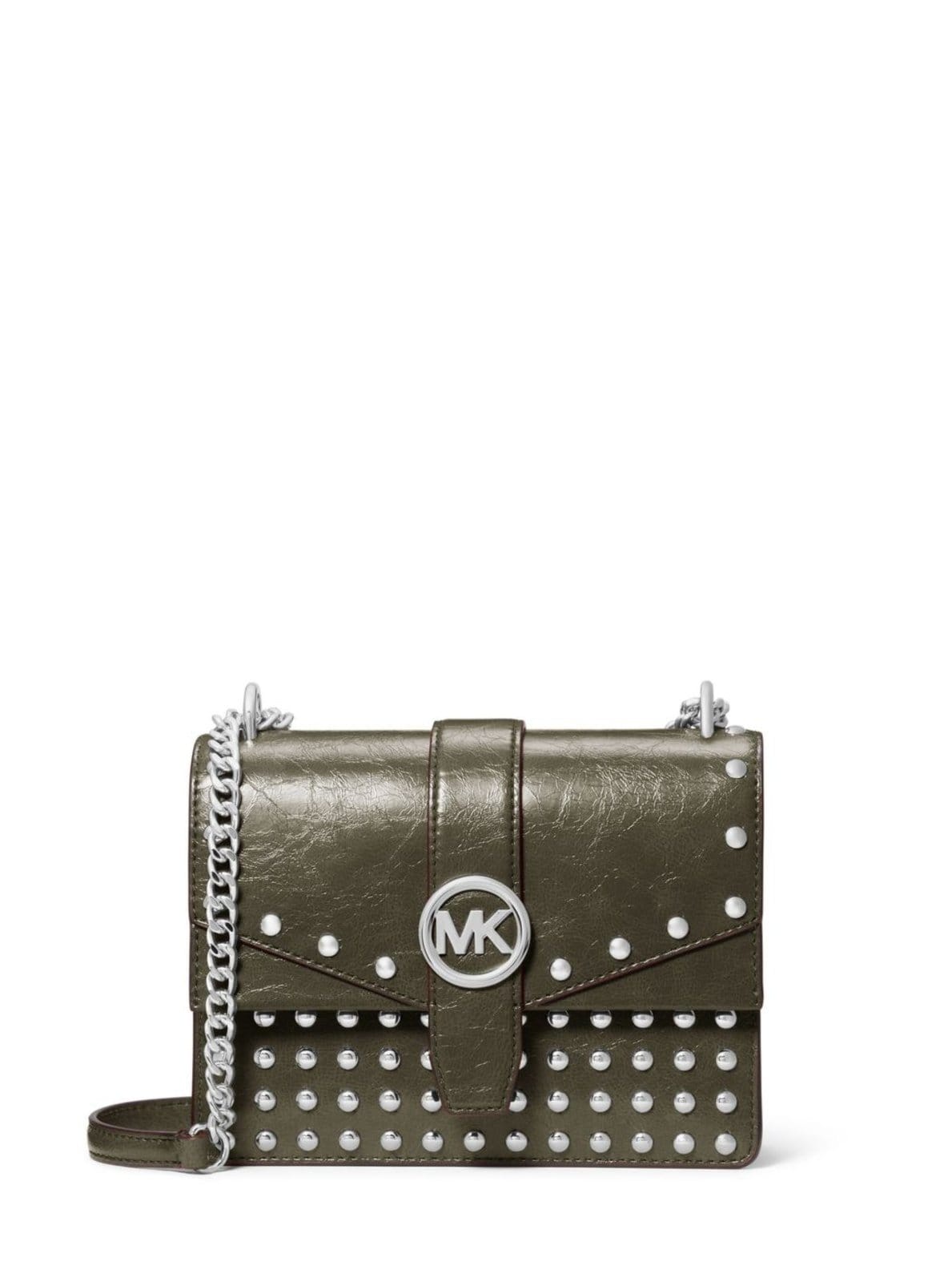 Vista principal Bolsa Transversal Greenwich Com Tachas 35F5sgrc1y333 Michael Kors verde