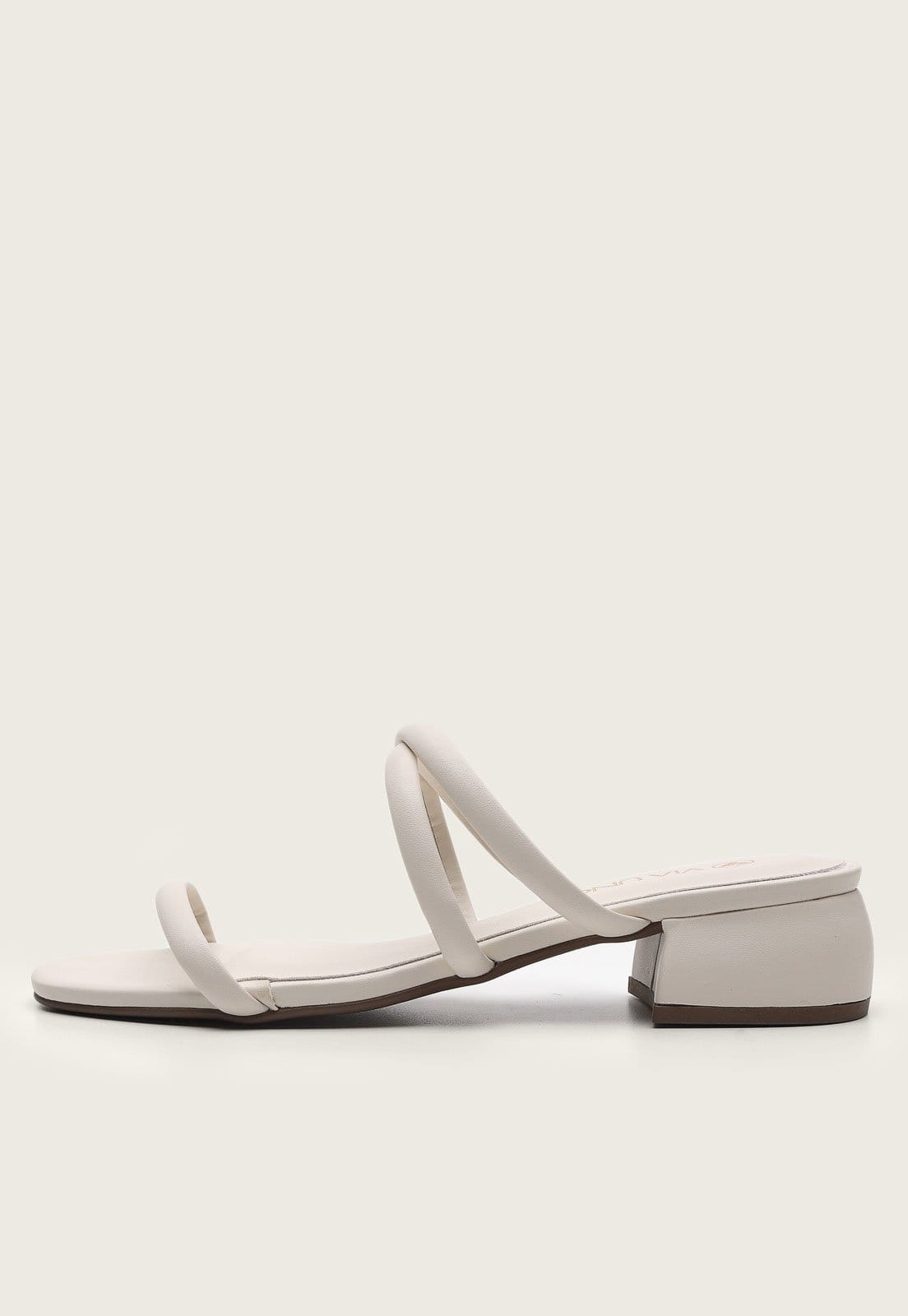 Tamanco Via Uno Tiras Cruzadas Off-White