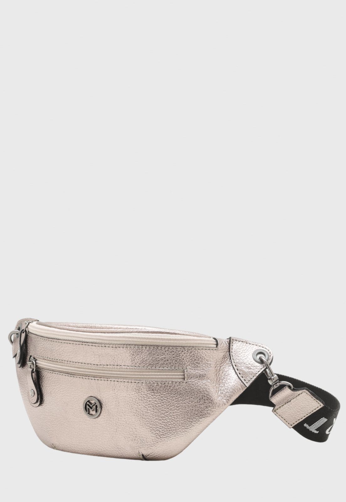 Vista principal Pochete Couro Mariart Dani Onix Mariart prata