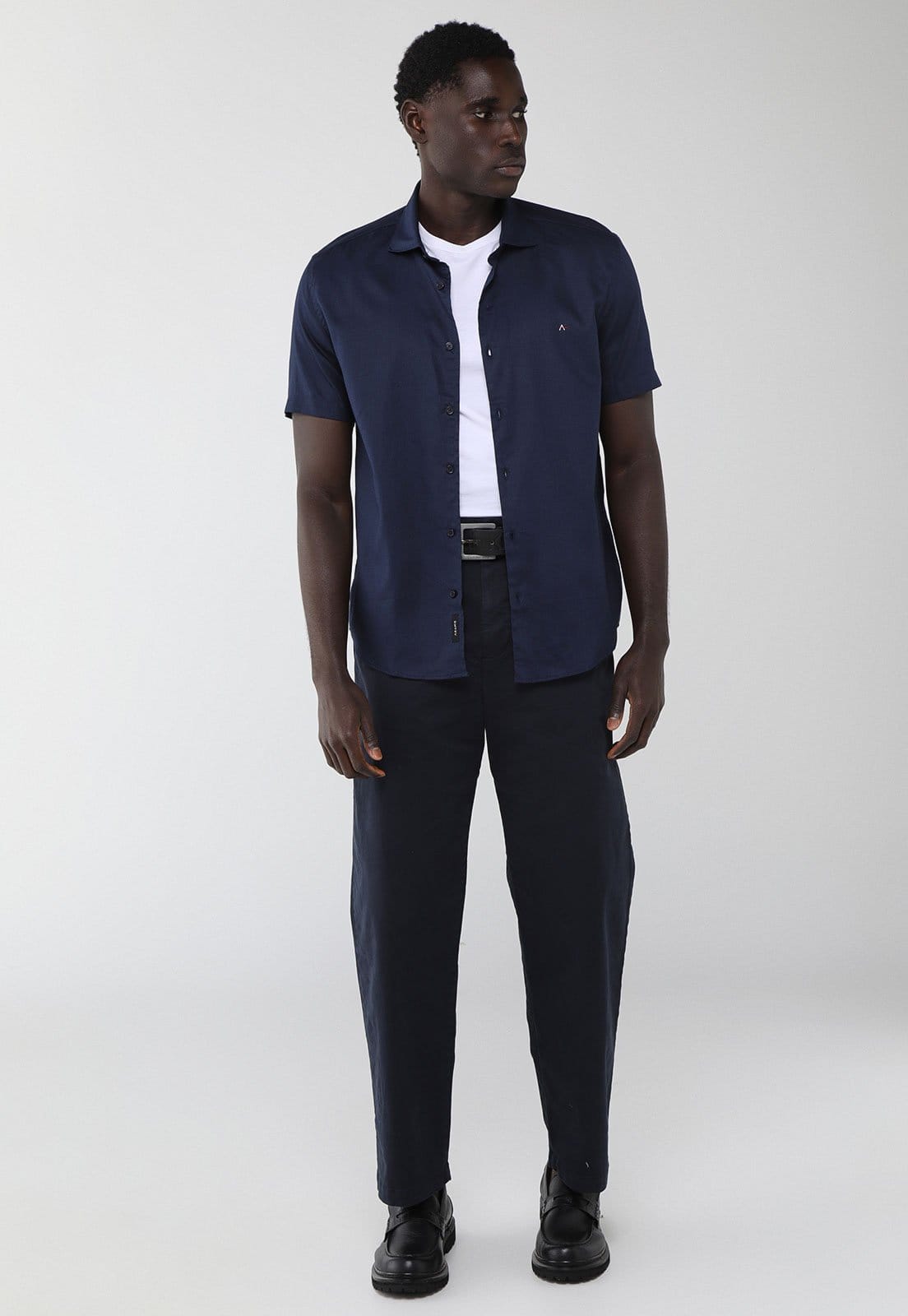 Vista 2 Camisa Masculina Aramis Gola Tradicional Aramis azul marinho