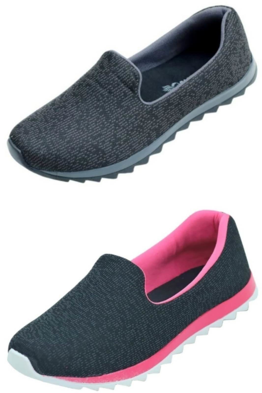 Vista principal Kit 02 Tênis Calce Facil D.S Slip On Preto Donna Santa grafite/pink/preto pink