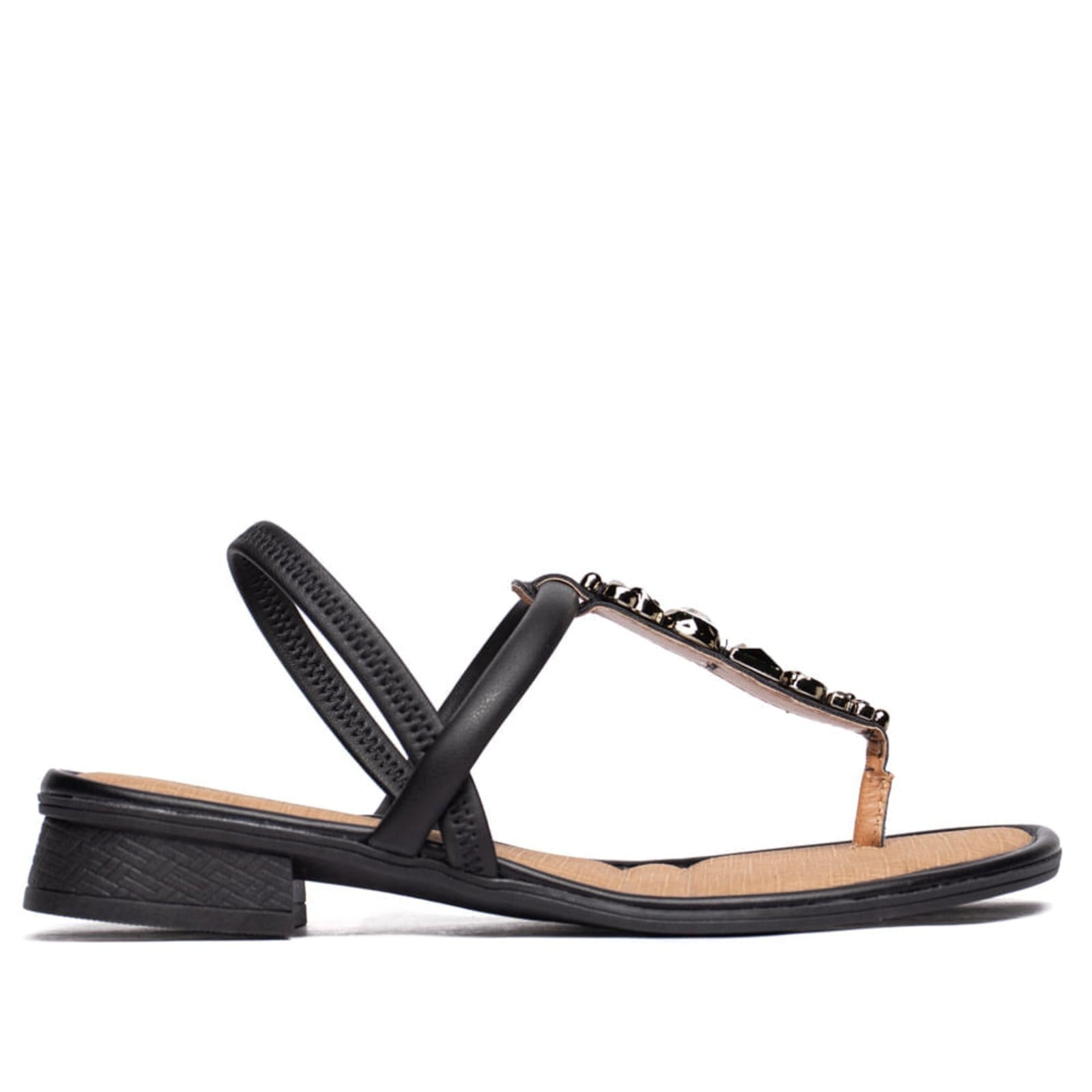 Sandália Feminina Mississipi Salto Baixo Pedrarias