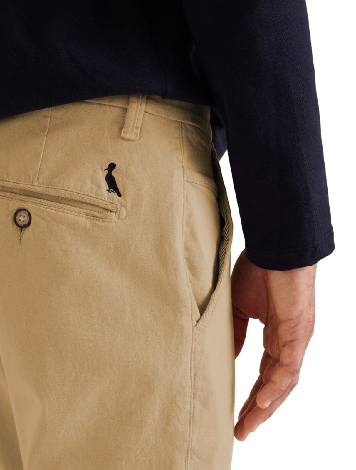 Vista 2 Calça Reserva Masculina de Sarja Casual Iron Cáqui Reserva bege/marrom