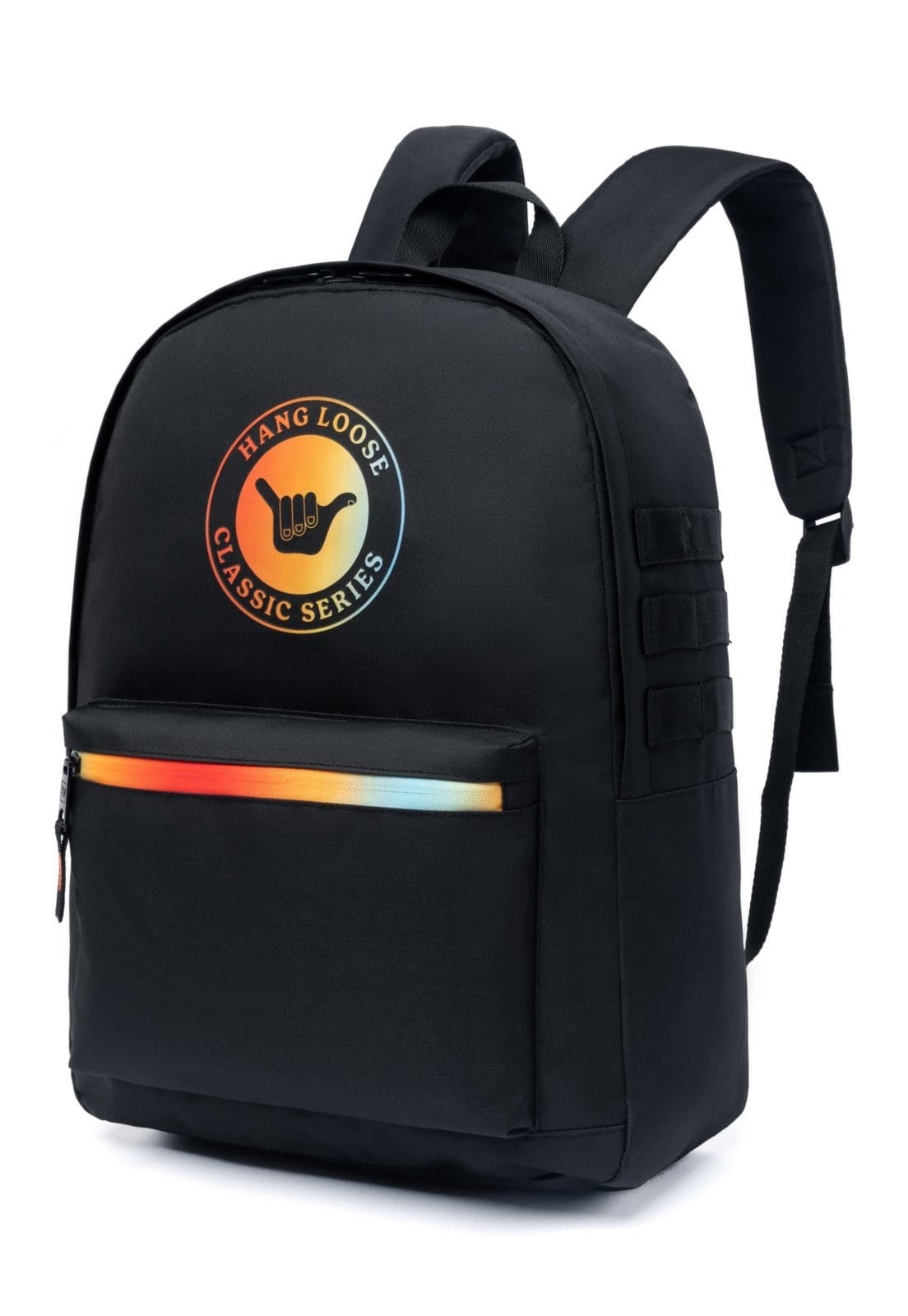 Vista 2 Mochila Hang Loose Masculina Escolar Espaçosa Casual Resistente Hang Loose preto