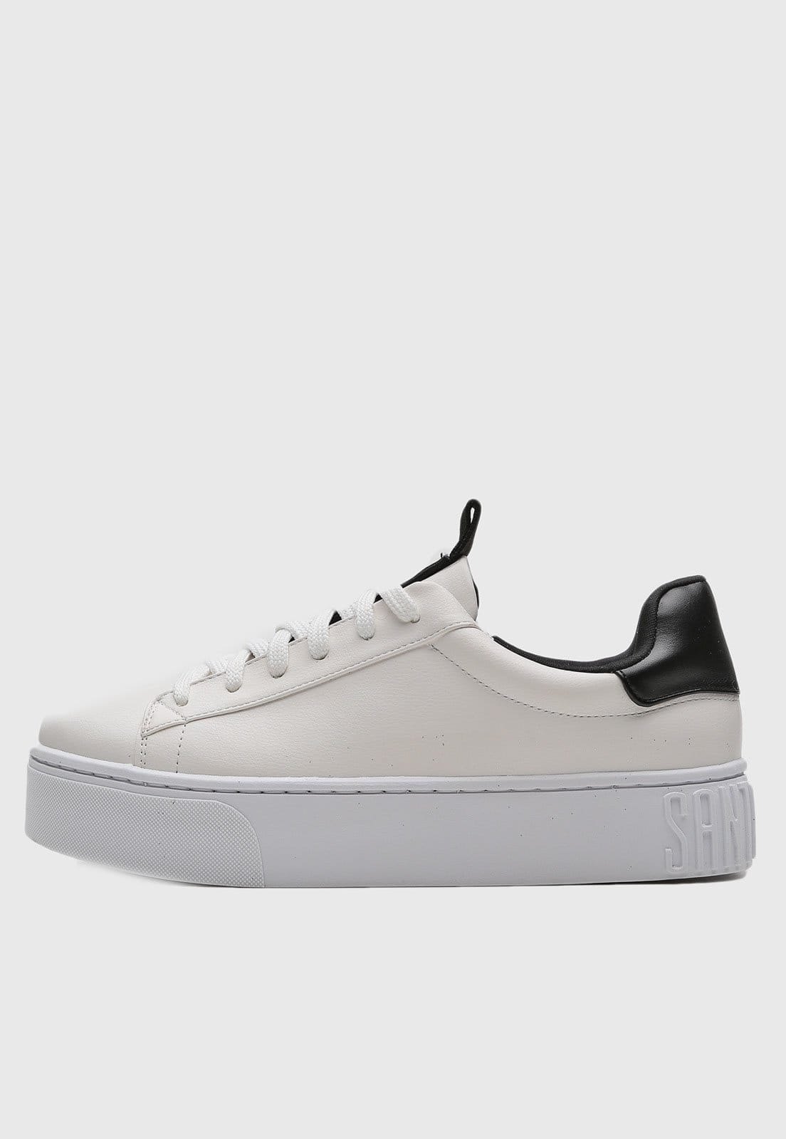 Vista principal Tênis Flatform Santa Lolla Recortes Santa Lolla branco