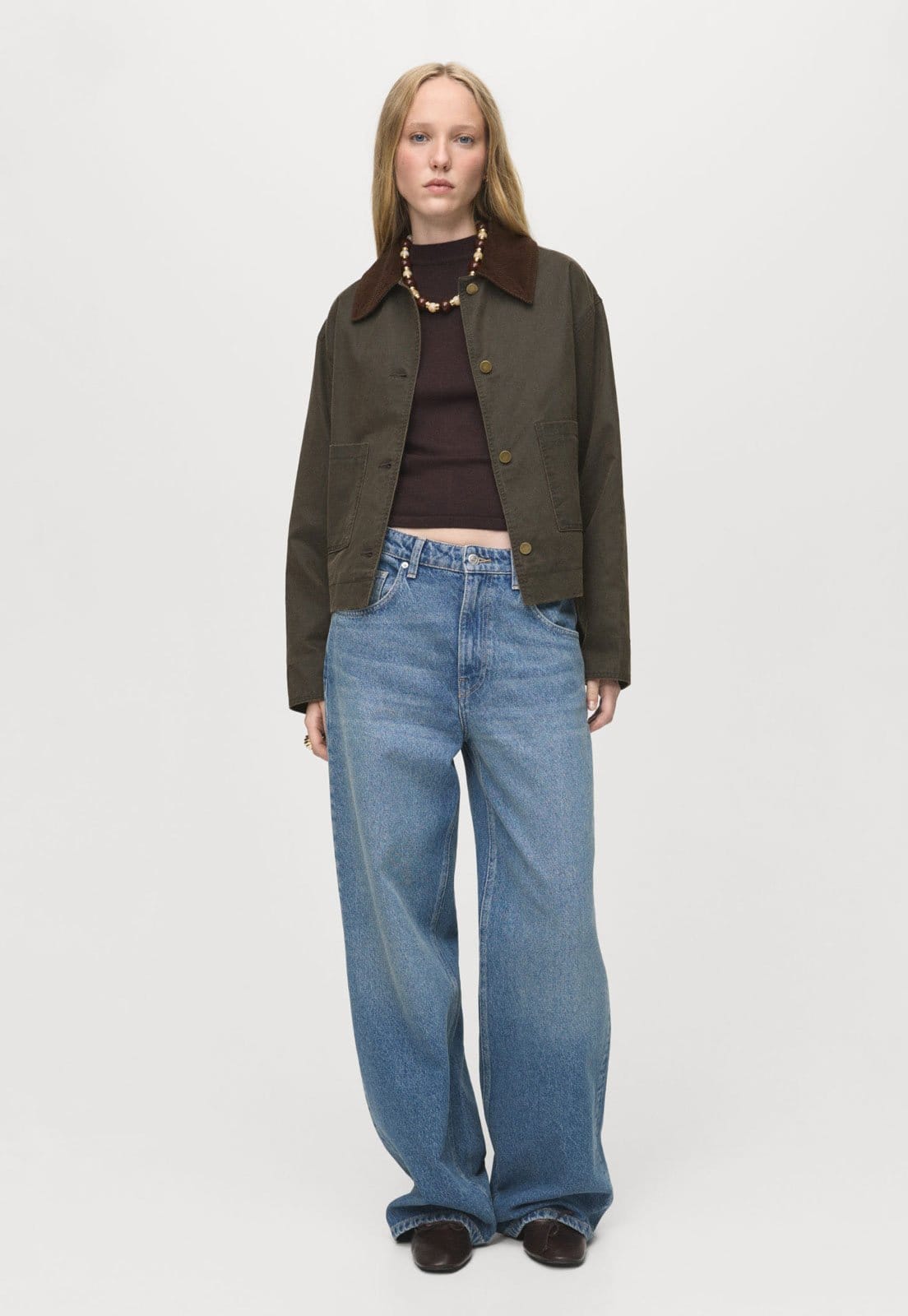 Vista 2 Jaqueta Feminina Mango Garden Escura Mango verde