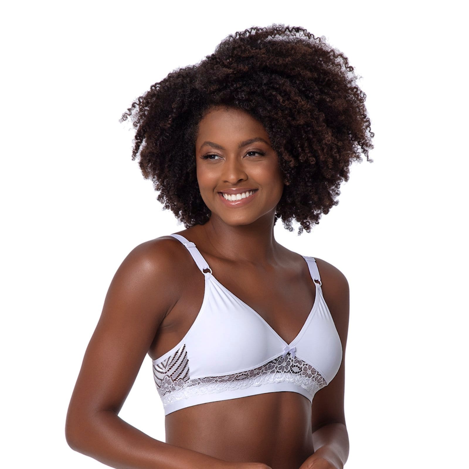 Kit 3 Soutiens Reforçados Gabi Lingerie Moda Intima Sem Bojo Microfibra Poliamida Rendado - 2