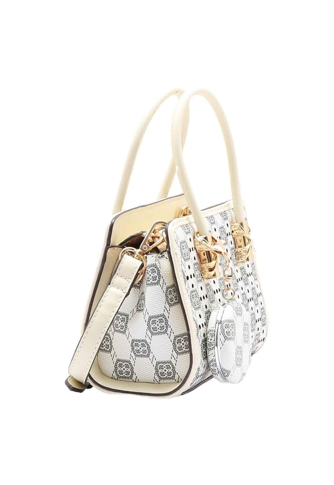 Vista 2 Bolsa Feminina Chenson Original New Cristal Mão Off-White 3485031 Chenson off-white white
