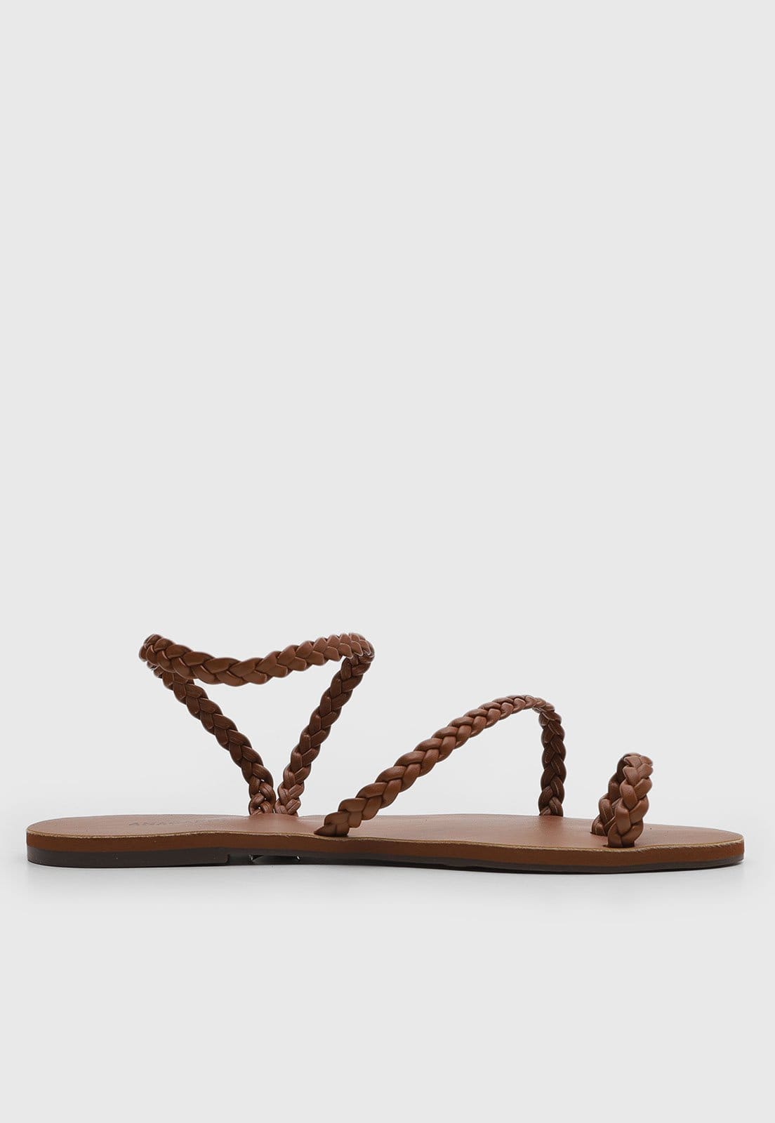 Vista 2 Rasteira Feminina Anacapri Fechada Tiras Trançadas Anacapri marrom