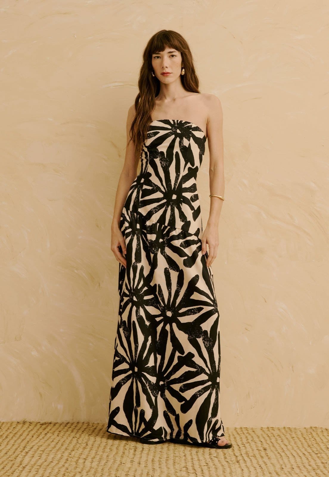 Vestido Longo Tomara Que Caia Estampado Perka