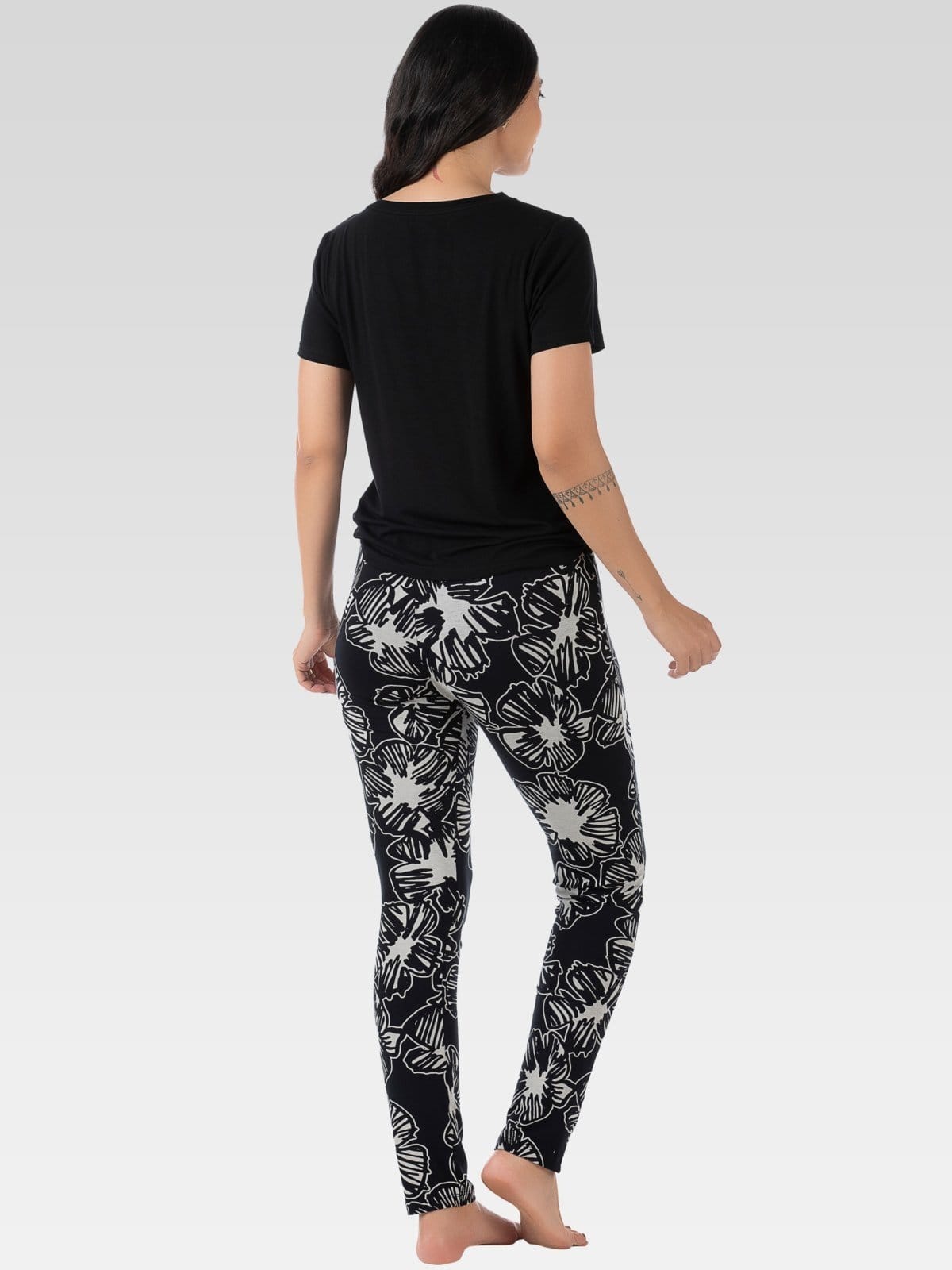 Vista 2 Pijama Feminino Manga Curta Summer Soul Estampado Summer Soul preto