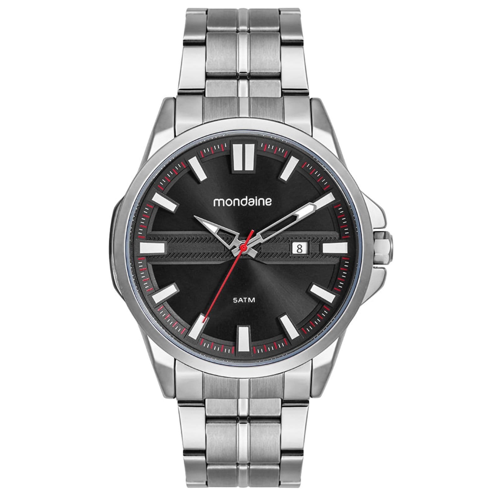 Vista principal Relógio Masculino Casual Calendário Mondaine prata