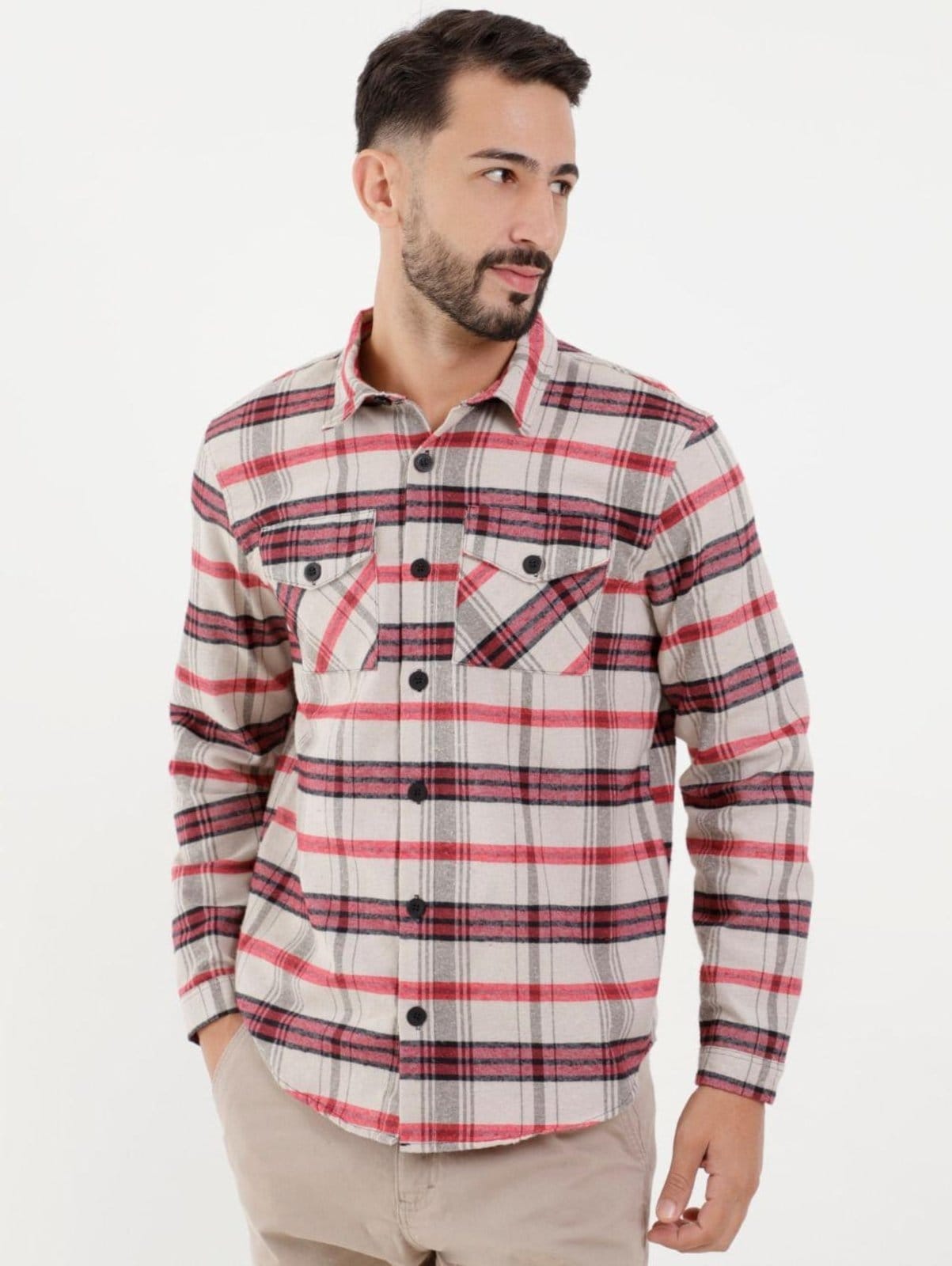 Camisa Manga Longa Flanela Vels Masculina Vermelho