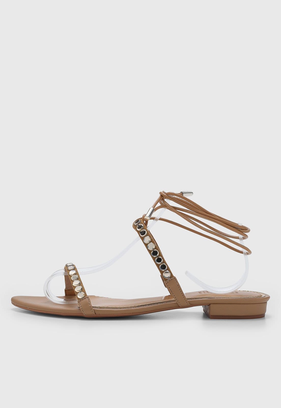 Vista principal Rasteira Feminina Santa Lolla Fechada Pedrarias Santa Lolla caramelo