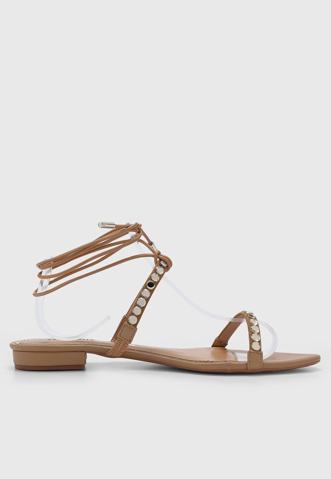 Vista 2 Rasteira Feminina Santa Lolla Fechada Pedrarias Santa Lolla caramelo