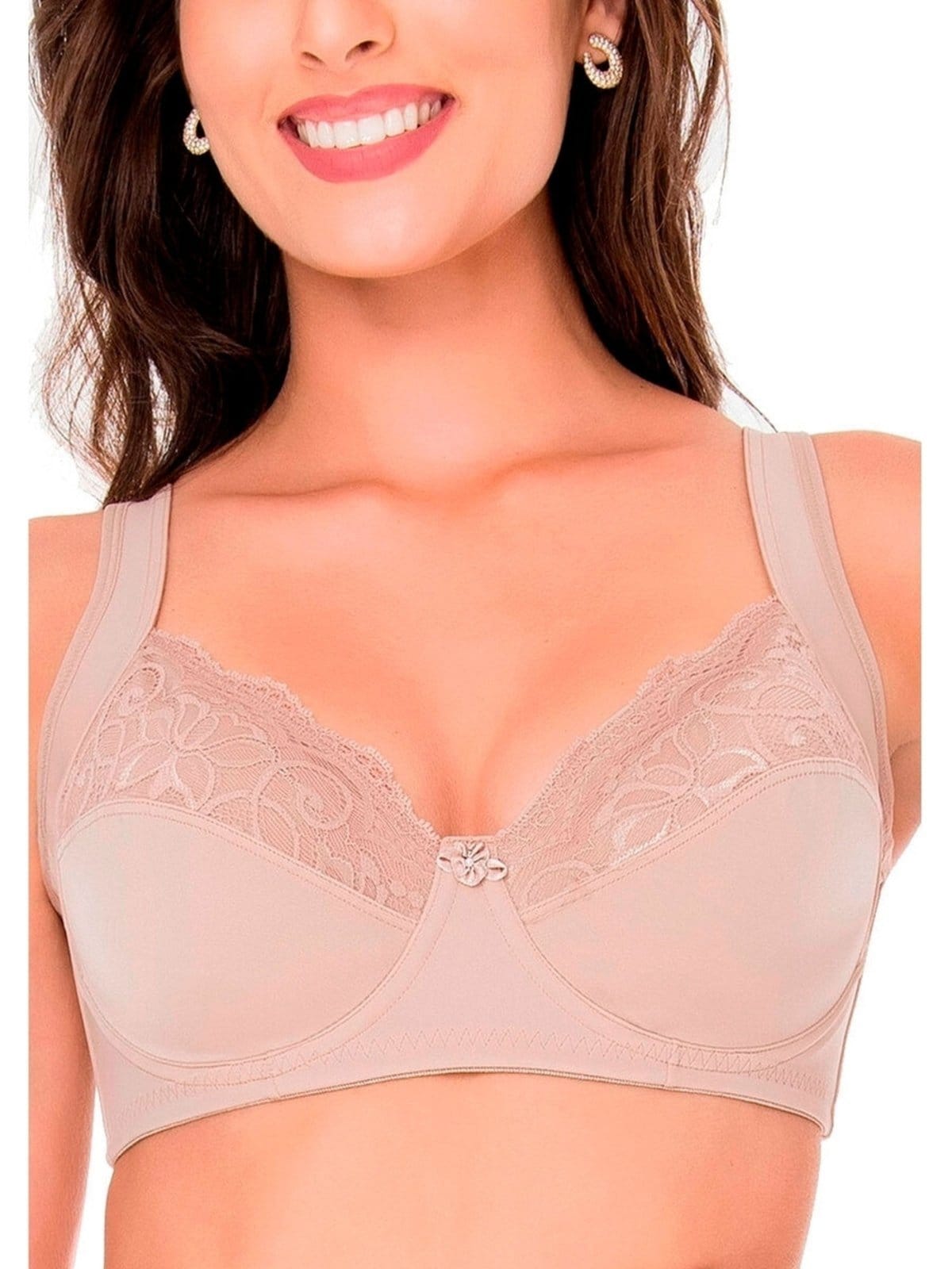 Vista 2 Kit com 3 Sutiãs com Aro e sem Bojo Dilady 123410 Dilady branco