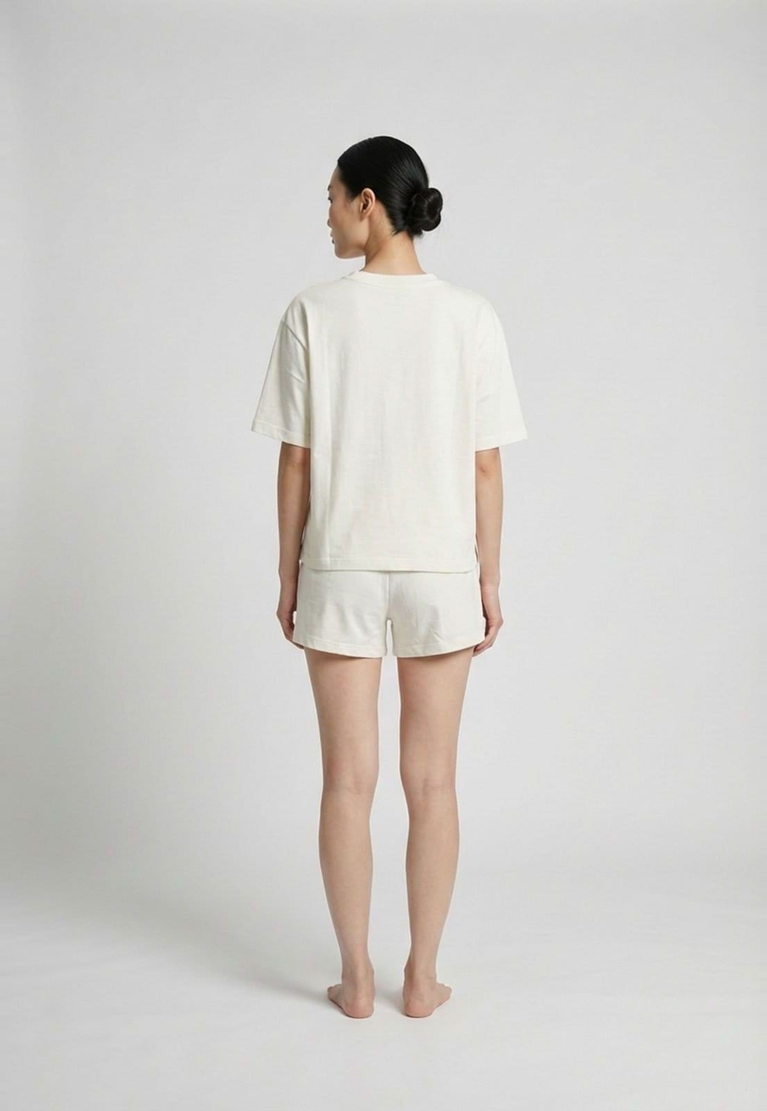 Vista 2 Conjunto Pijama Curto Feminino Hering Off-White Hering off-white white