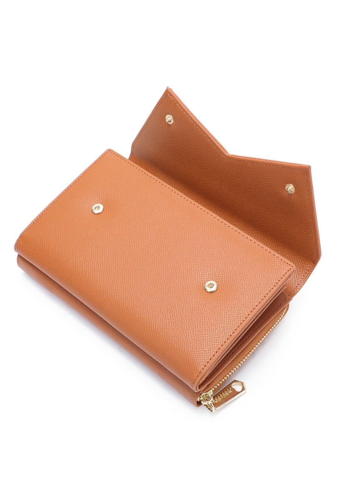 Vista 2 Bolsa Alça Transversal Carteira Reforçada Porta Cartão Espaçosa Perfect For You marrom