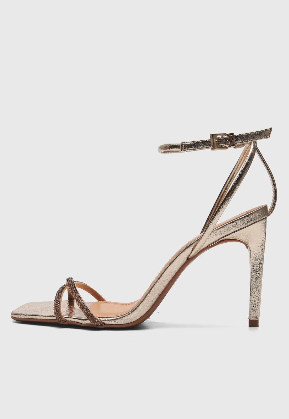 Sandália Santa Lolla Tira Hotfix Dourada