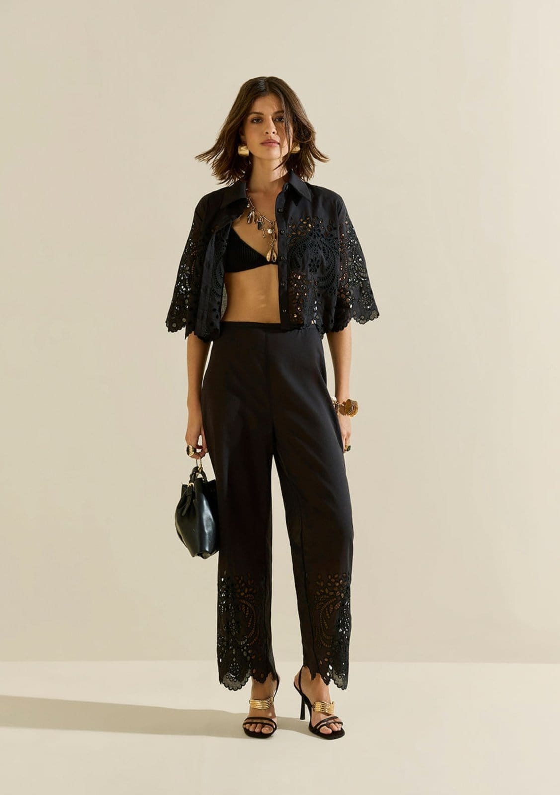 Calça Morena Rosa Reta Alta Preto